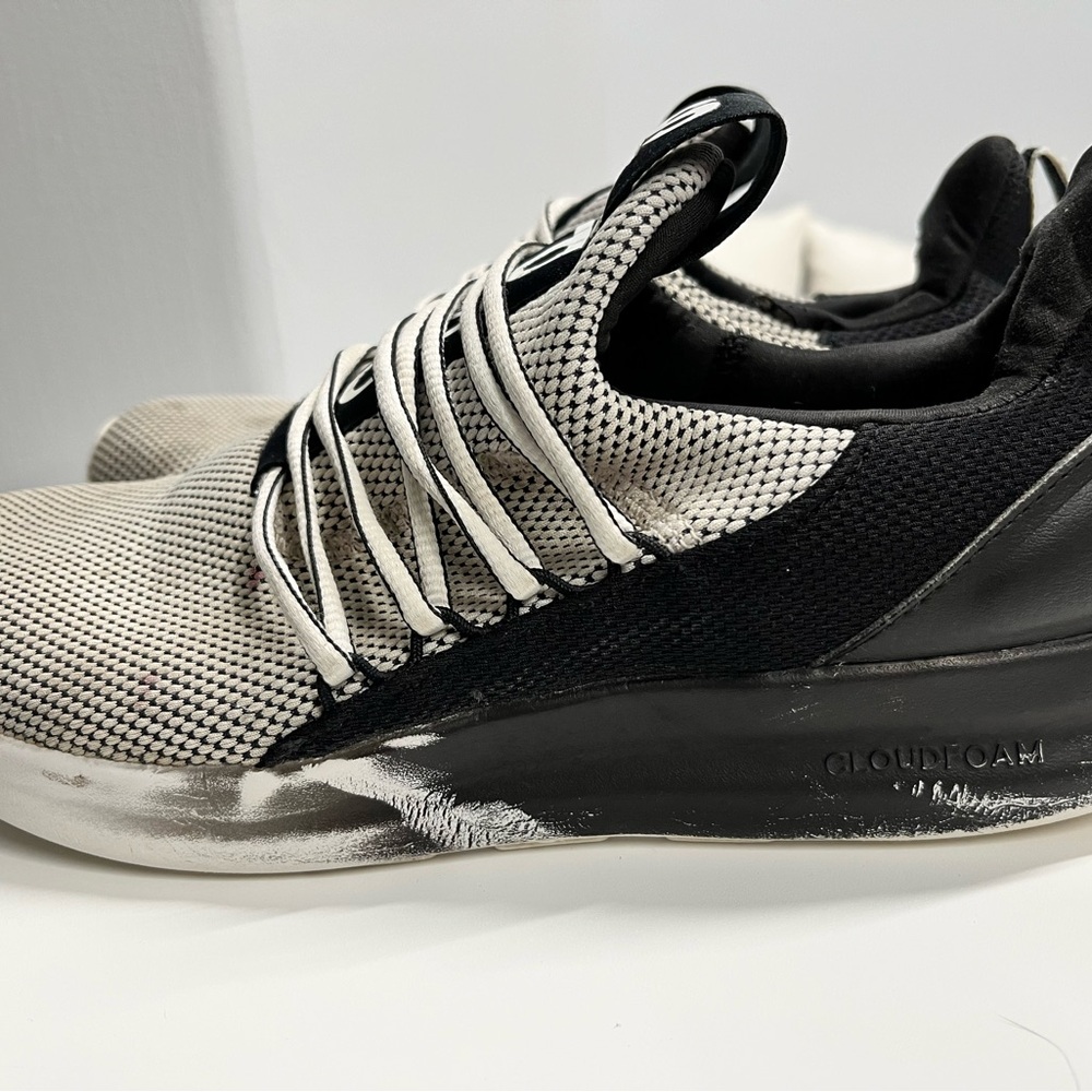 Adidas Cloudfoam Sneakers Mens 9.5 Black White Running Shoes